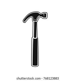 hammer icon vector black illustration