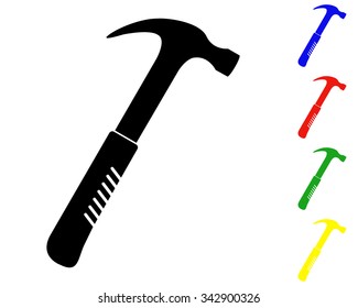 hammer icon - vector colored set