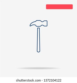 Hammer icon. Vector concept illustration for design.
