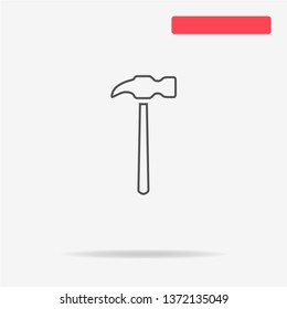 Hammer icon. Vector concept illustration for design.