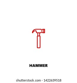 hammer icon. hammer vector design. sign design. red color