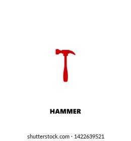 hammer icon. hammer vector design. sign design. red color