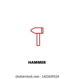 hammer icon. hammer vector design. sign design. red color