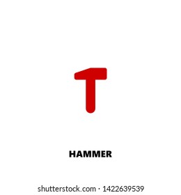 hammer icon. hammer vector design. sign design. red color