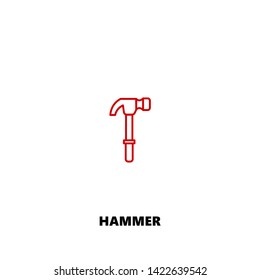 hammer icon. hammer vector design. sign design. red color