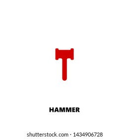 hammer icon. hammer vector design. sign design. red color