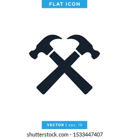 Hammer Icon Vector Design Template