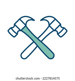 plantilla de diseño de vector de icono de martillo en fondo blanco