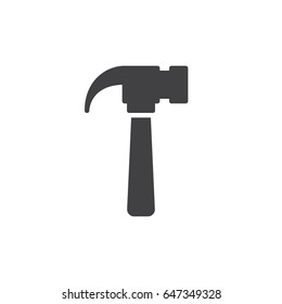 Hammer icon vector, filled flat sign, solid pictogram isolated on white. Symbol, logo illustration. Pixel perfect