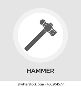Hammer Icon Vector. Flat icon isolated on the white background. Editable EPS file. Vector illustration.