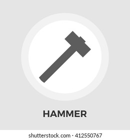 Hammer Icon Vector. Flat icon isolated on the white background. Editable EPS file. Vector illustration.