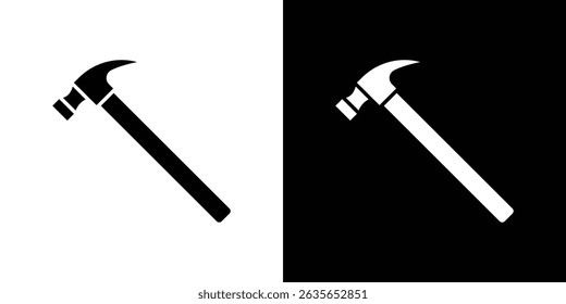 Hammer icon Vector in flat style. Collection silhouettes