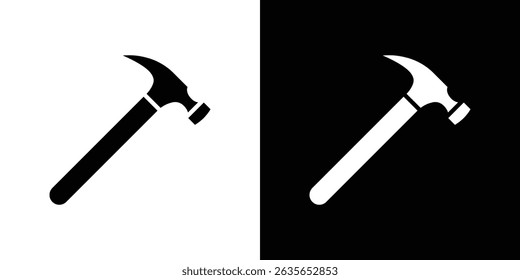 Hammer icon Vector in flat style. Collection silhouettes