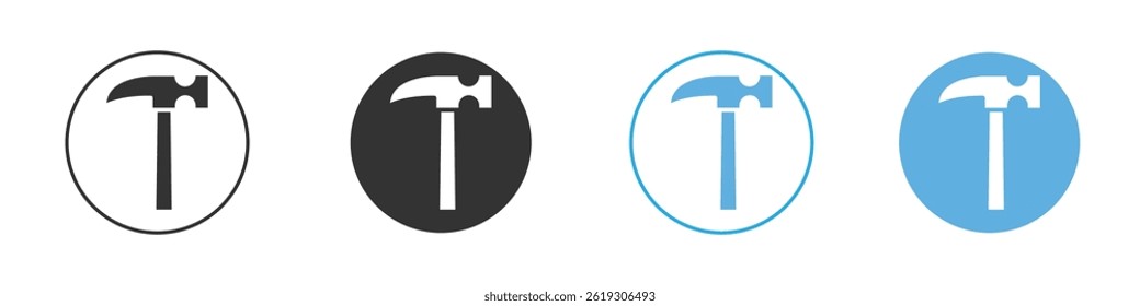 Hammer icon Vector Graphic set