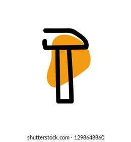 Hammer icon. Vector hand drawn illustration. Line symbol