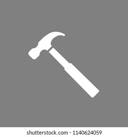 Hammer icon. Vector illustration, flat design.