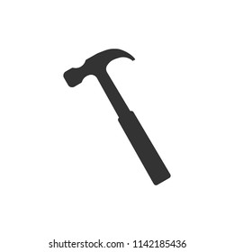 Hammer icon. Vector illustration, flat design.