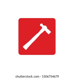 Hammer icon. Vector illustration. Flat icon