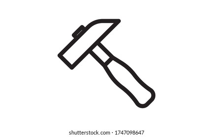 Hammer icon. Vector illustration, flat design.
