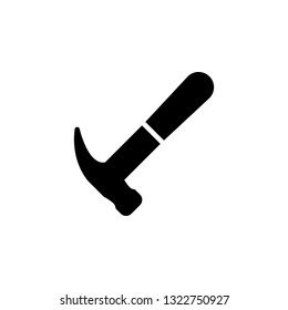 Hammer Icon Vector Illustration in Glyph Style for Any Purpose