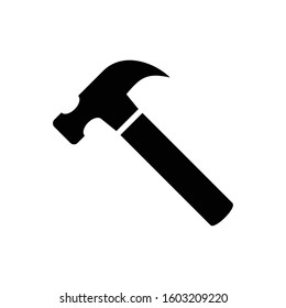 hammer icon, vector illustration, glyph style