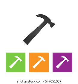 Hammer icon. Vector illustration of hummer sign.