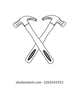 diseño del logotipo de la ilustración del vector de iconos de martillo