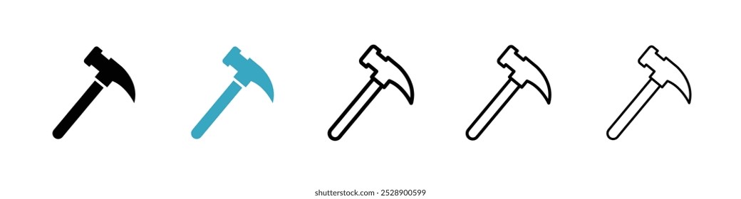 Hammer icon vector illustration set