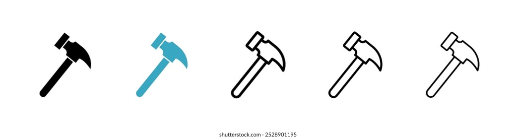 Hammer icon vector illustration set