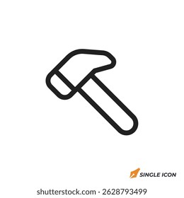 Ilustración vectorial del icono del martillo. símbolo del martillo aislado en el fondo blanco