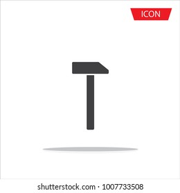 Hammer icon vector isolated on white background.