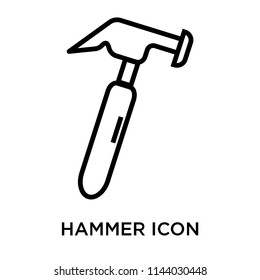 Hammer icon vector isolated on white background for your web and mobile app design, Hammer logo concept