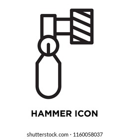 Hammer icon vector isolated on white background, Hammer transparent sign , line symbol or linear element design in outline style