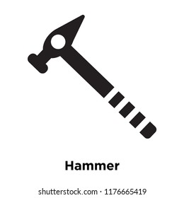 Hammer icon vector isolated on white background, logo concept of Hammer sign on transparent background, filled black symbol