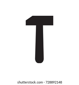 hammer icon vector isolated on white background