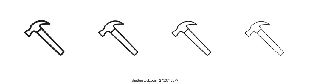 Hammer icon. Vector isolated pictograms.