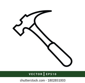 Hammer icon vector logo design template