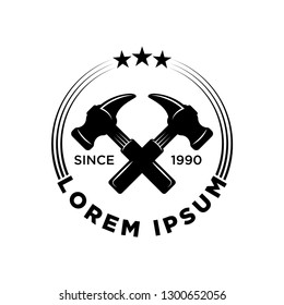 hammer icon vector logo template 