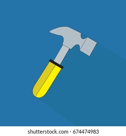 hammer icon. hammer vector on blue background