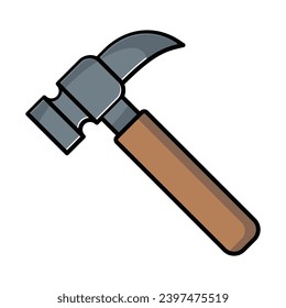 Hammer icon vector on trendy design