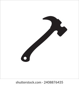 Hammer icon vector on white background.
