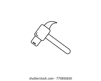 Hammer icon vector,  on white background.