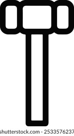 Vector de ícono de martillo. Signo de martillo de contorno. Ilustración de símbolo de contorno aislado