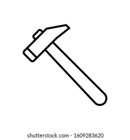 Hammer icon vector in outline style design