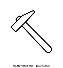 Hammer icon vector in outline style design