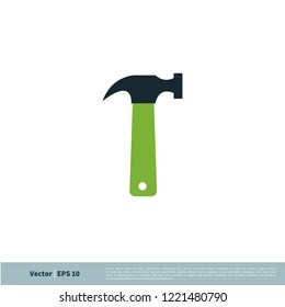 hammer icon vector renovation symbol logo template