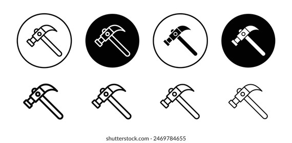 Hammer icon vector set collection for web
