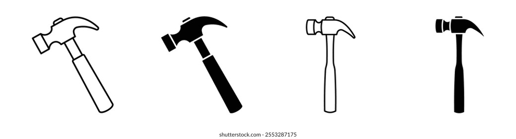 Hammer icon vector set. EPS10