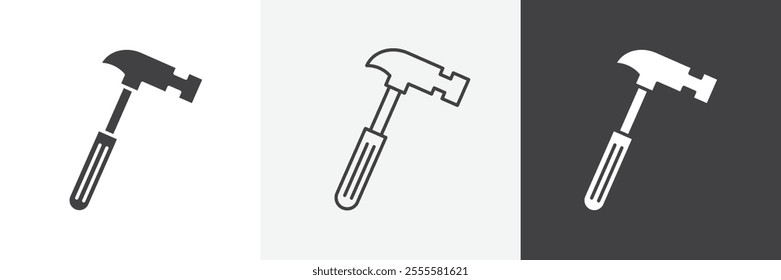 Hammer icon vector set for ui designs