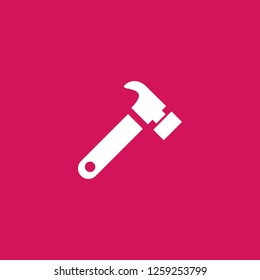 hammer icon vector. hammer sign on pink background. hammer icon for web and app